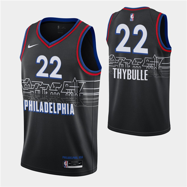 Men's Philadelphia 76ers #22 Matisse Thybulle Black NBA City Swingman 2020-21 Stitched Jersey